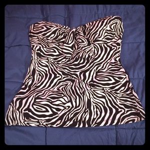 MKM Designs Zebra Print Tube Top NWT